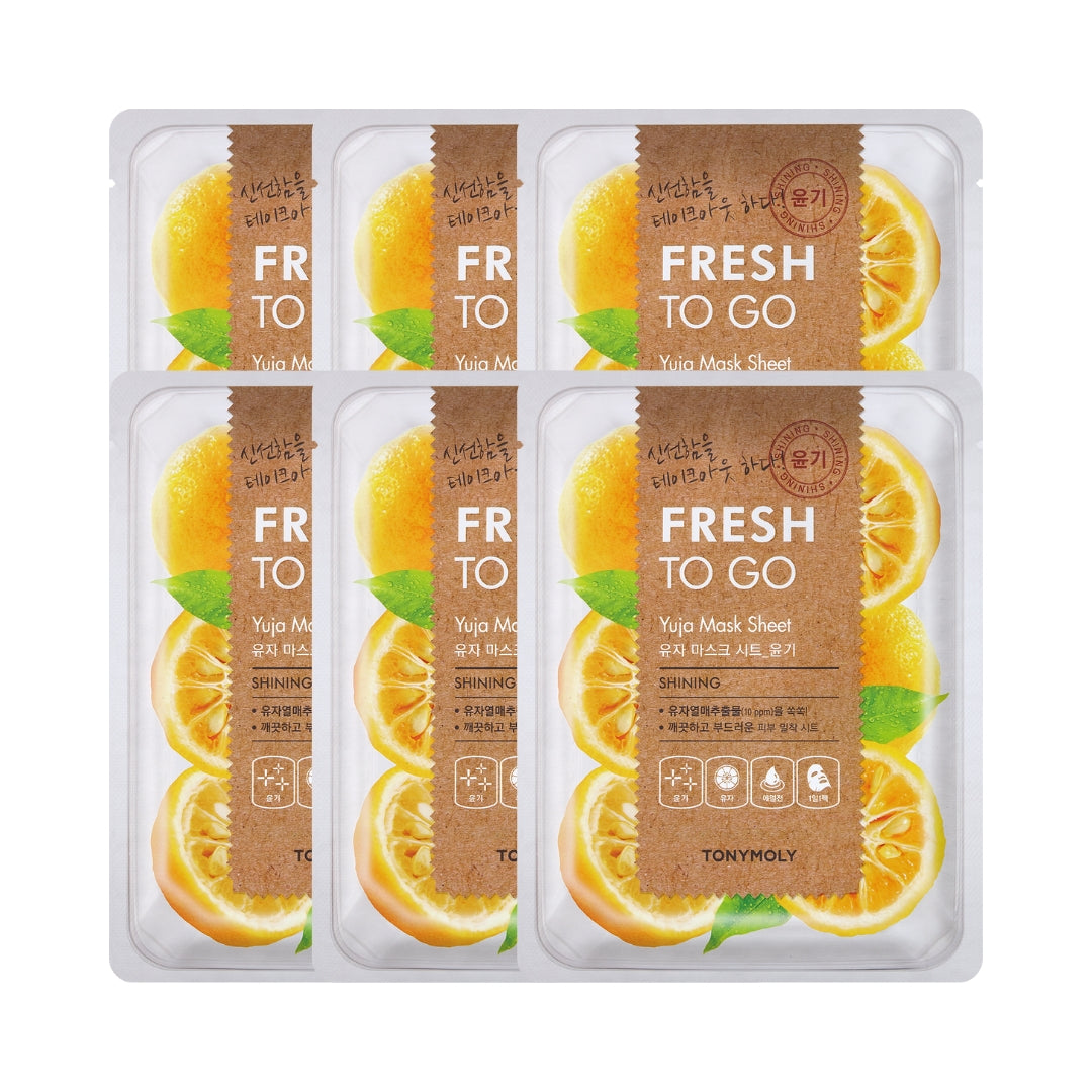 TONYMOLY – Fresh To Go Yuja Mask Set 5+1