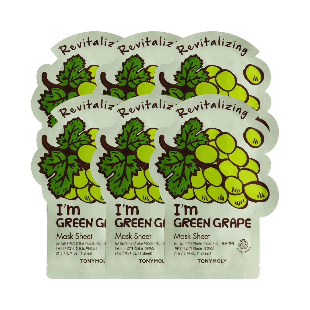 TONYMOLY - I'm Green Grape Mask Sheet 5+1