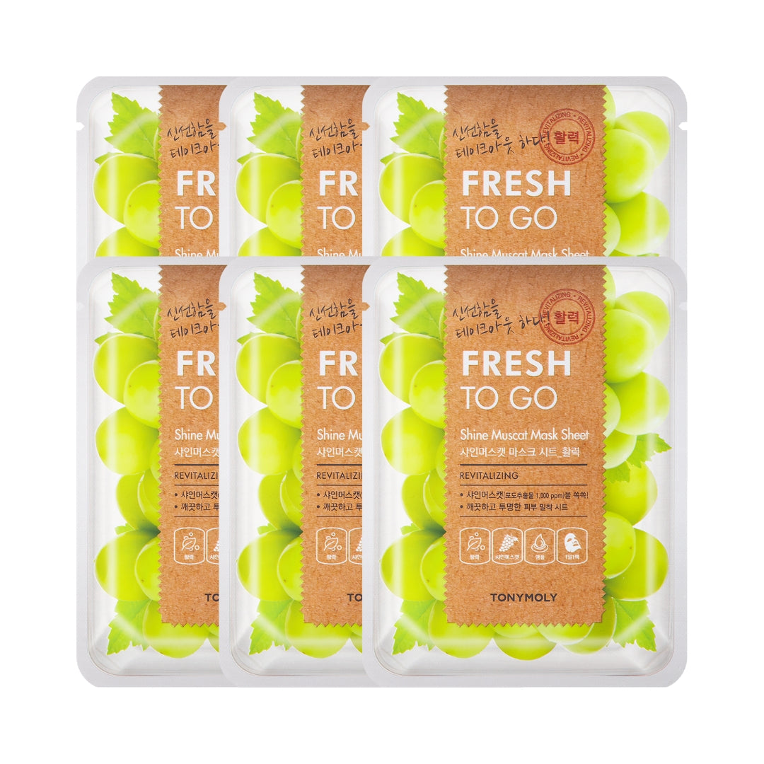 TONYMOLY – Fresh To Go Shine Muscat Mask Set 5+1