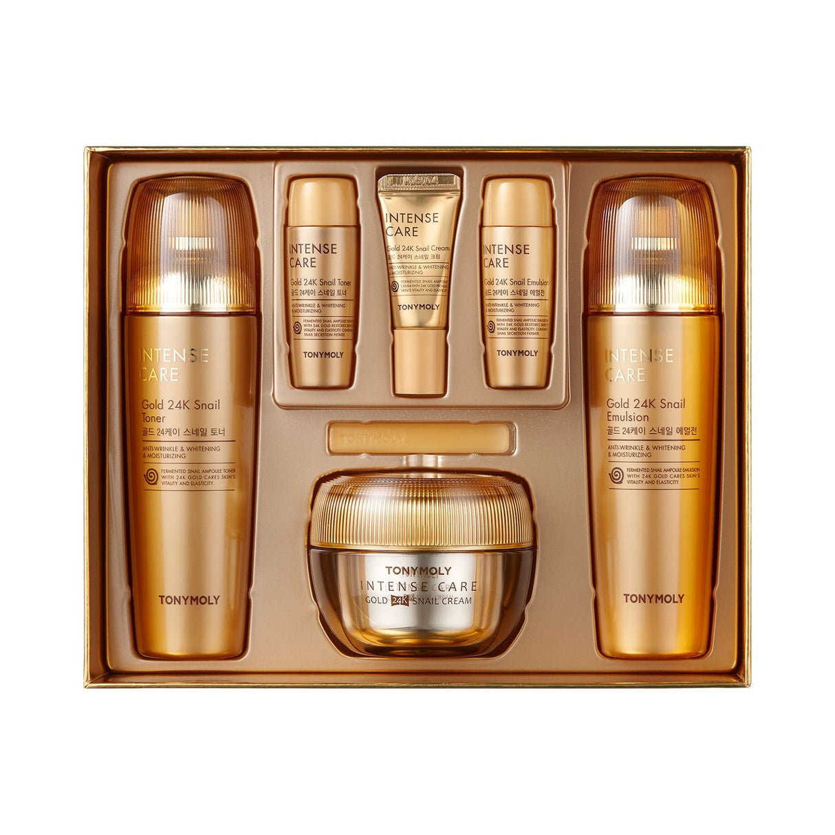 TONYMOLY - Intense Care Gold 24k Snail 3 SET +(FREE x3 24k snail mask sheets)